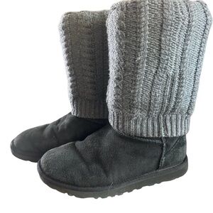 UGG Tularoda Route Detachable Gray Knit Black Boots 6
